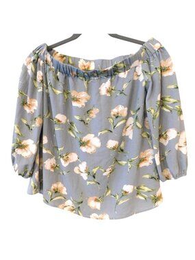Floral Off Shoulder Peasant Blouse Cottagecore Boho Romantic Entro L Large